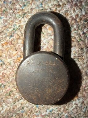 Vintage American Lock Co Junkunc Bros Padlock Chicago USA Brass - No Key
